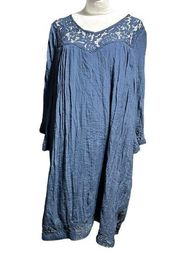 Zac & Rachel Women's size 1XL blue dress with lace