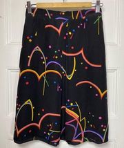 Prada | Vintage Multicolor Print Knee Length Skirt