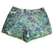 Jessica Simpson Women's Pull On Boho Comfy Lounge Shorts, Green, Blue S NWOT