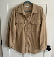 HYFVE super soft tan colored shacket. Women’s Small Overaized fit. Button down