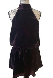 Anthropologie Line & Dot Velvet Halter Style Mini Dress XS New