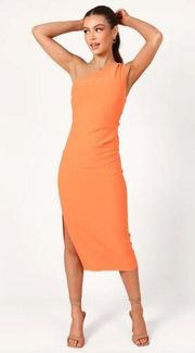 Petal & Pup Nadene Orange One Shoulder Midi Dress 10