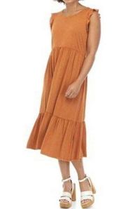 WONDERLY TIERED MIDI DRESS BRONZE NWT WOMENS SIZE 1X D61