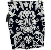 INC Blue Damask Pattern Mini Skirt Size 0 New