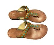 Antonio Melani Maya Brown Leather Flip Flop Thong Sandals Women’s Size 8