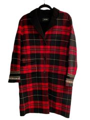 NEW The Kooples Embellished Red Plaid Coat