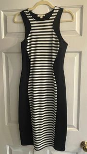 Black and white striped dress