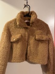 Romwe cropped fluffy jacket