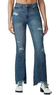 Almost Famous super high rise flare bell bottom jeans 11 NEW NWT distressed