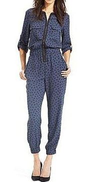 Puppy-Print Jumpsuit Zipper Dog Romper