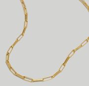 NWT Madewell Paperclip Chain Necklace Vintage Gold