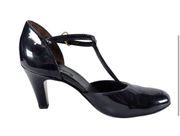 Paul Green Patent Leather T-Strap Heeled Shoe