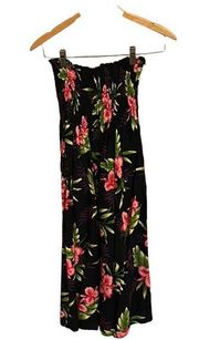 Two Palms Hawaiian Dress-Strapless or Spaghetti Tie Straps Option—One Size