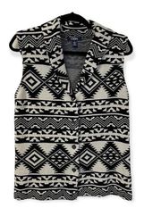 Chaps Black White Southwestern Patterned Vest M