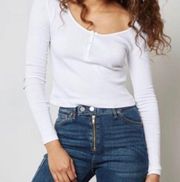 White Long Sleeve Crop Top