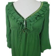 DIANE VON FURSTENBURG 100% SILK KELLY GREEN DRESS SIZE 6 MED. EUC