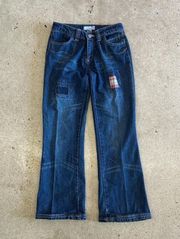 Blue Heart Patchwork Bootcut Jeans