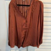 Mason & Belle copper color peasant style blouse size 2X