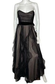 Teeze Me Women's Black Sweetheart Neck Strapless Formal A-Line Dress sz Jr's 1/2