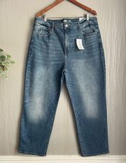 Old Navy High Rise Loose Relax Straight Leg Jeans Sz 16 Blue Secret-Slim Pockets