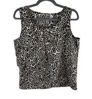 Chico's Leopard Print Scoop Neck Lightweight Sleeveless Tank Blouse Size 1 (M)