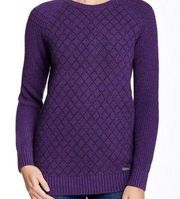 Barbour International Juno Lambswool Sweater Jumper Size UK 14 US 10 Purple Wool