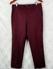 Liverpool Red Cropped Ankle Pattern Stretch Size 8 Pants Zinfandel