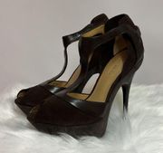 L.A.M.B. Tailynn T-Strap Stilettos Heels A16