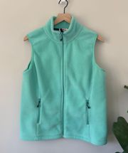 High Neck Sleeveless Vest Zipper Pockets Zip Up Soft Polyester M