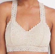 Maurices Vintage Lace Racerback Bralette Tan 1X