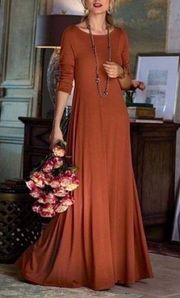 Santiago Burnt Orange  Maxi Dress