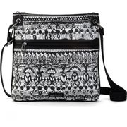 Sakroots Artist Circle Crossbody Bag in Black White One World Peace NWT