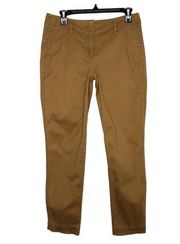 Lands' End Women's Chino Pants Cotton Pant Tan Brown Size 4 Career Work Trousers