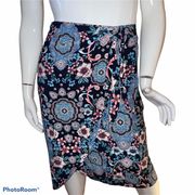 Roz & Ali floral faux wrap skirt