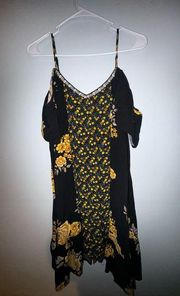 Xhilaration Cold-Shoulder Mixed Print Shift Dress size Large NWOT