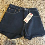 NWT Levi's Women's 501 Original High-Rise Jean Shorts Size 24 Black