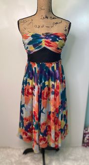 Floral Strapless Dress Size 6