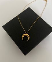 18K Gold  Moon Necklace*Danity Necklace* Layering Necklace*