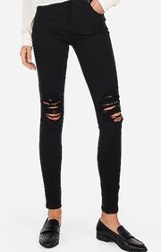 High Waisted Legging Ripped Jeans