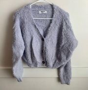 Double Zero Lavender Fuzzy Long Sleeve Cardigan