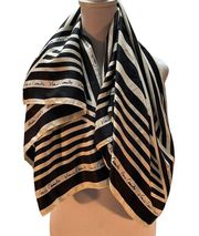 Black & White Logo Print  Silky 35" Square Wrap / Scarf