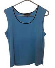 Ming Wang blue sleeveless blouse Acrylic Knit size large