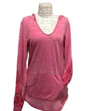 Decree Pink lightweight Hoodie Embellished T-Shirt size Small