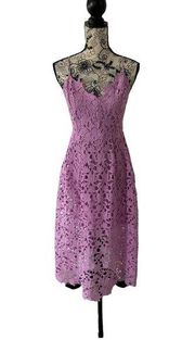 ASTR THE LABEL Purple Lace A Line Midi Dress Sz M