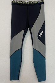 Hoka  One One Hupana Leggings Women's Small Black Grey Blue Activewear