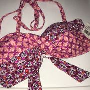 New Ralph Lauren bandeau  swim top paisley