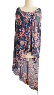 ALL SAINTS Draconis Tunic Top Silk Draped Scarf Beaded Sheer Sequin 6