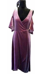 HummingBird Size Small Pink Velour Wrap Dress