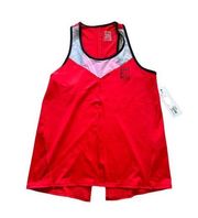 LUCKY IN LOVE Red Logo Mesh Tank Size M NEW