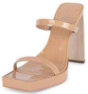 Jeffrey Campbell Hustler Heels Dusty‎ Nude Patent Leather Shoes Womens Size 10